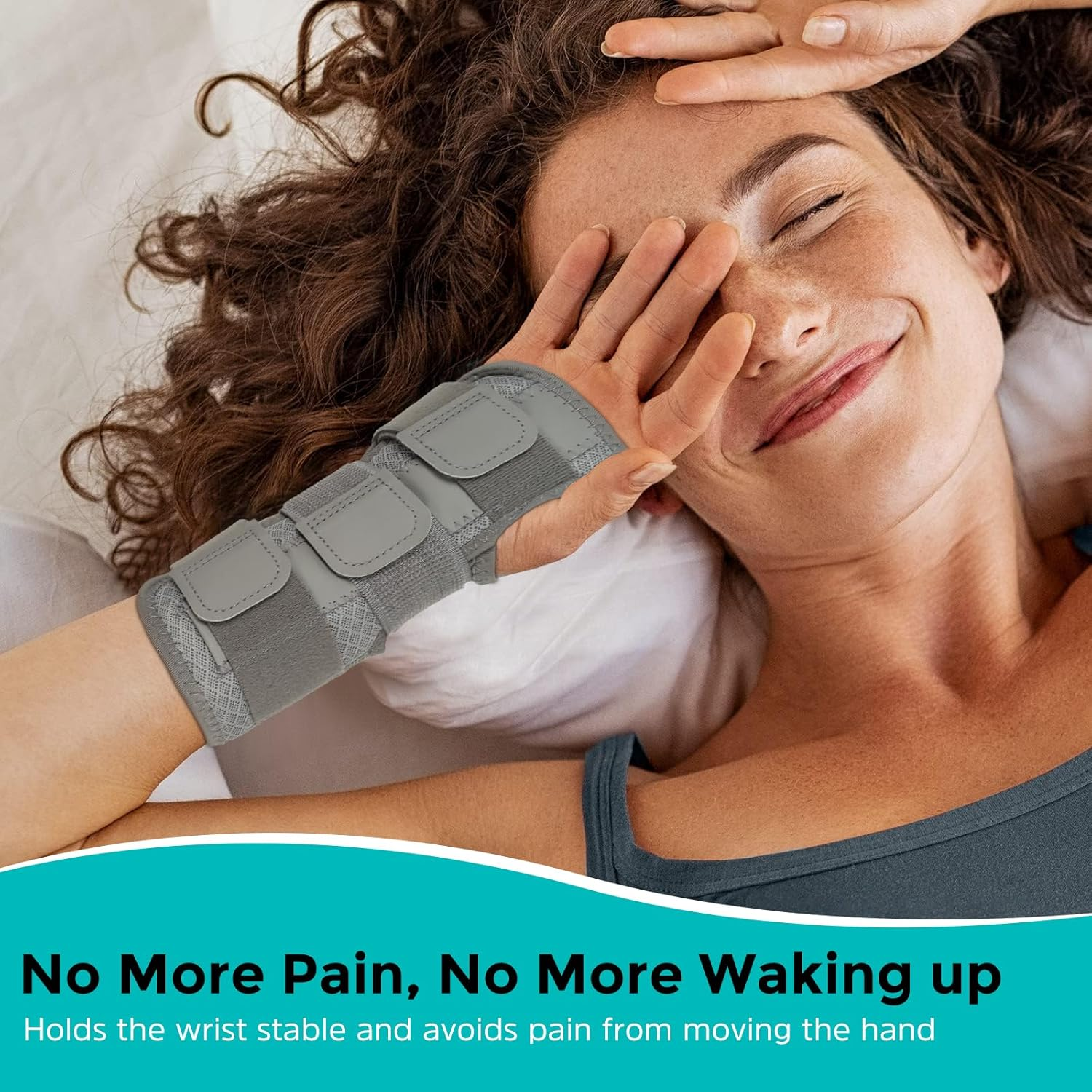 Wrist Brace for Carpal Tunnel, [New Upgrade] Adjustable Night Wrist Support Brace, Hand Support for Arthritis, Tendonitis, Sprain, Injuries, Wrist Pain (Right Hand-Grey, L/XL) image number 4