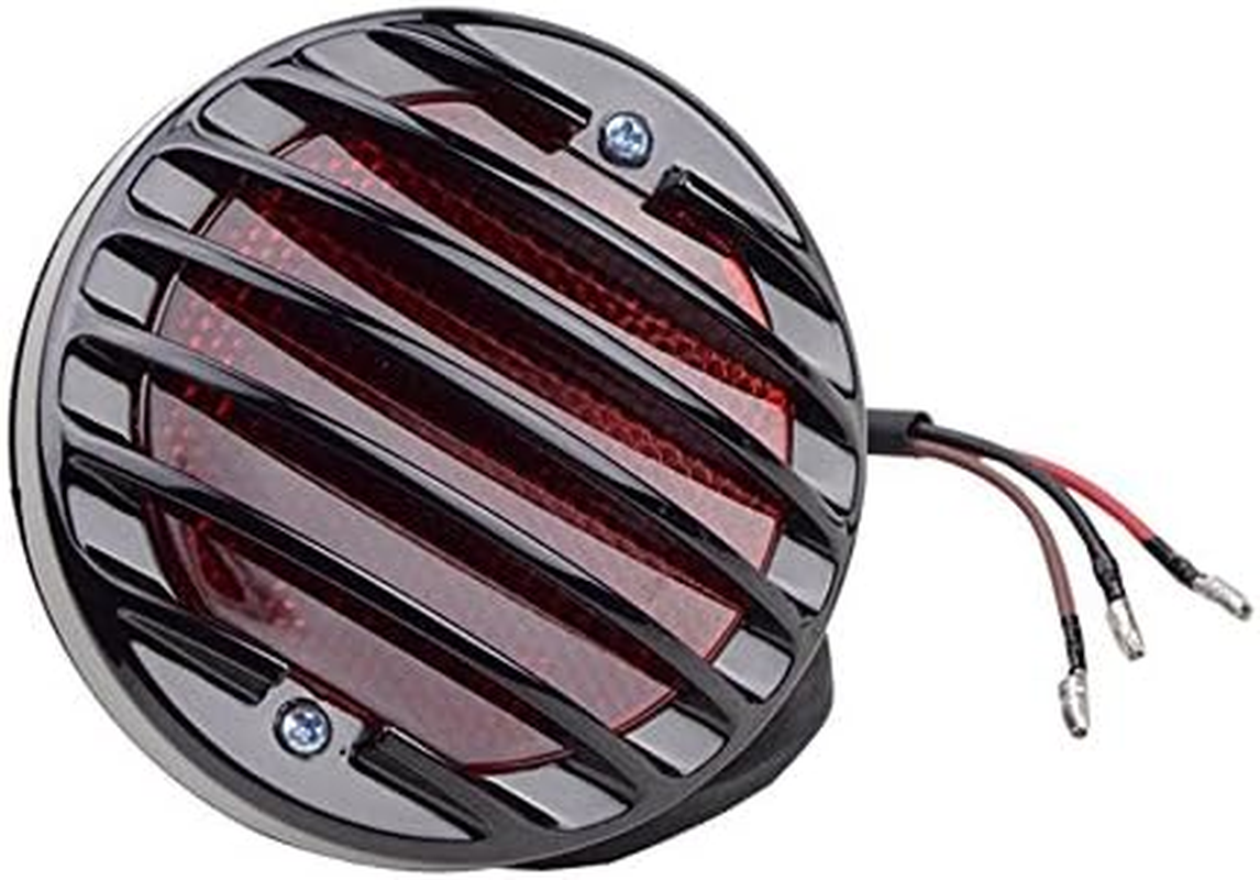 Katur Motorcycle Tail Brake Light Motorcycle License for Suzuki Yamaha Harley Bobber Chopper Black 12V image number 4