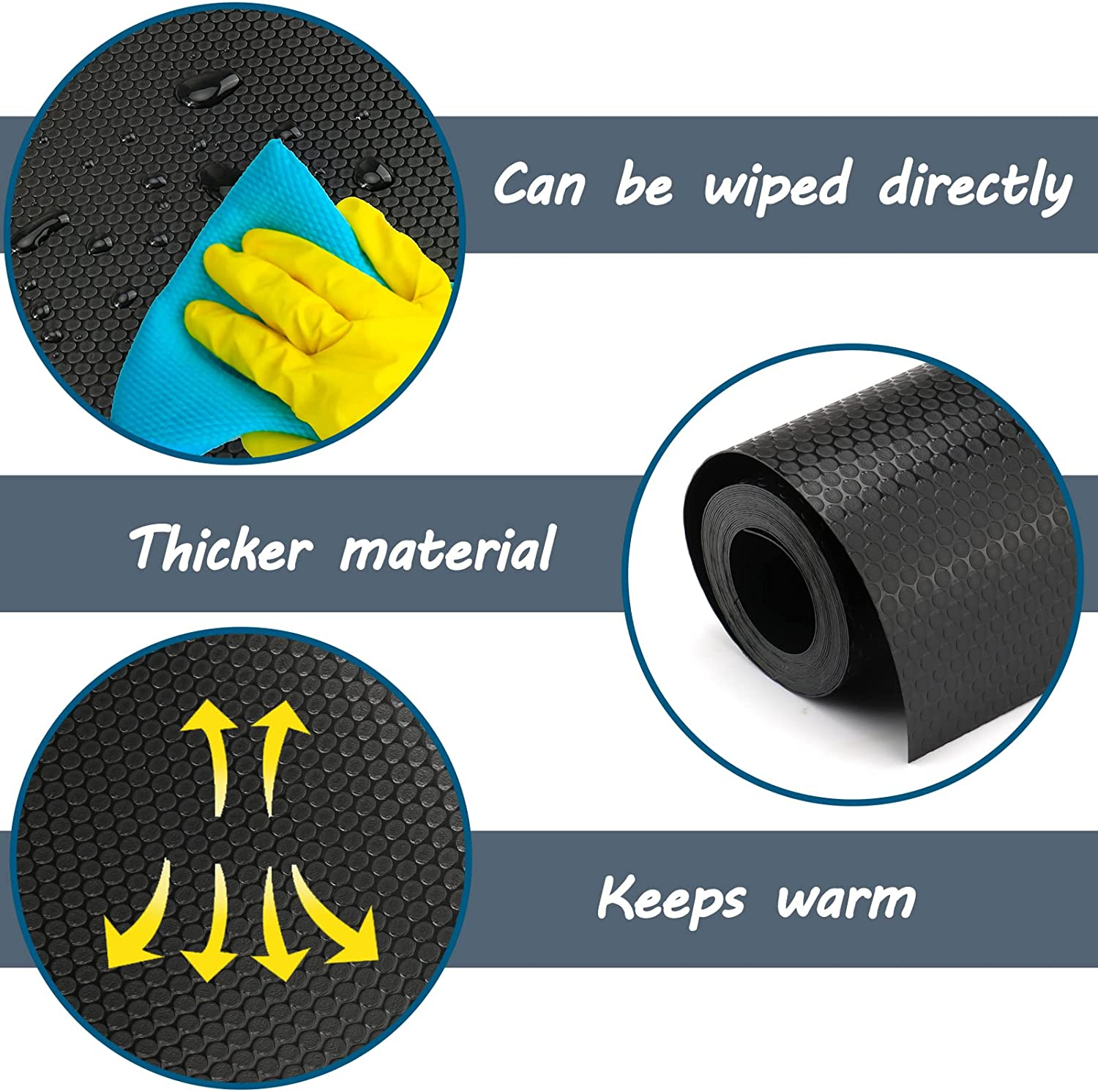 Bearded Dragon Tank Accessories, Reptile Terrarium Carpet Substrate for Leopard Gecko, Lizard, Iguana, Snake, Tortoise, Non-Adhesive Reptile Habitat Bedding(Black 79Inch) image number 7