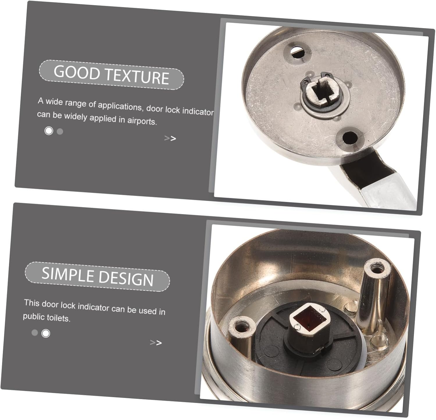 VILLFUL Stainless Steel Toilet Door Lock Hotel Room Door Lock Door Lock for Hotel Rooms Vacant Occupied Sign Door Lock Door Handle Lock Door Lock for Bathroom Zinc Alloy Indicator Lock image number 5