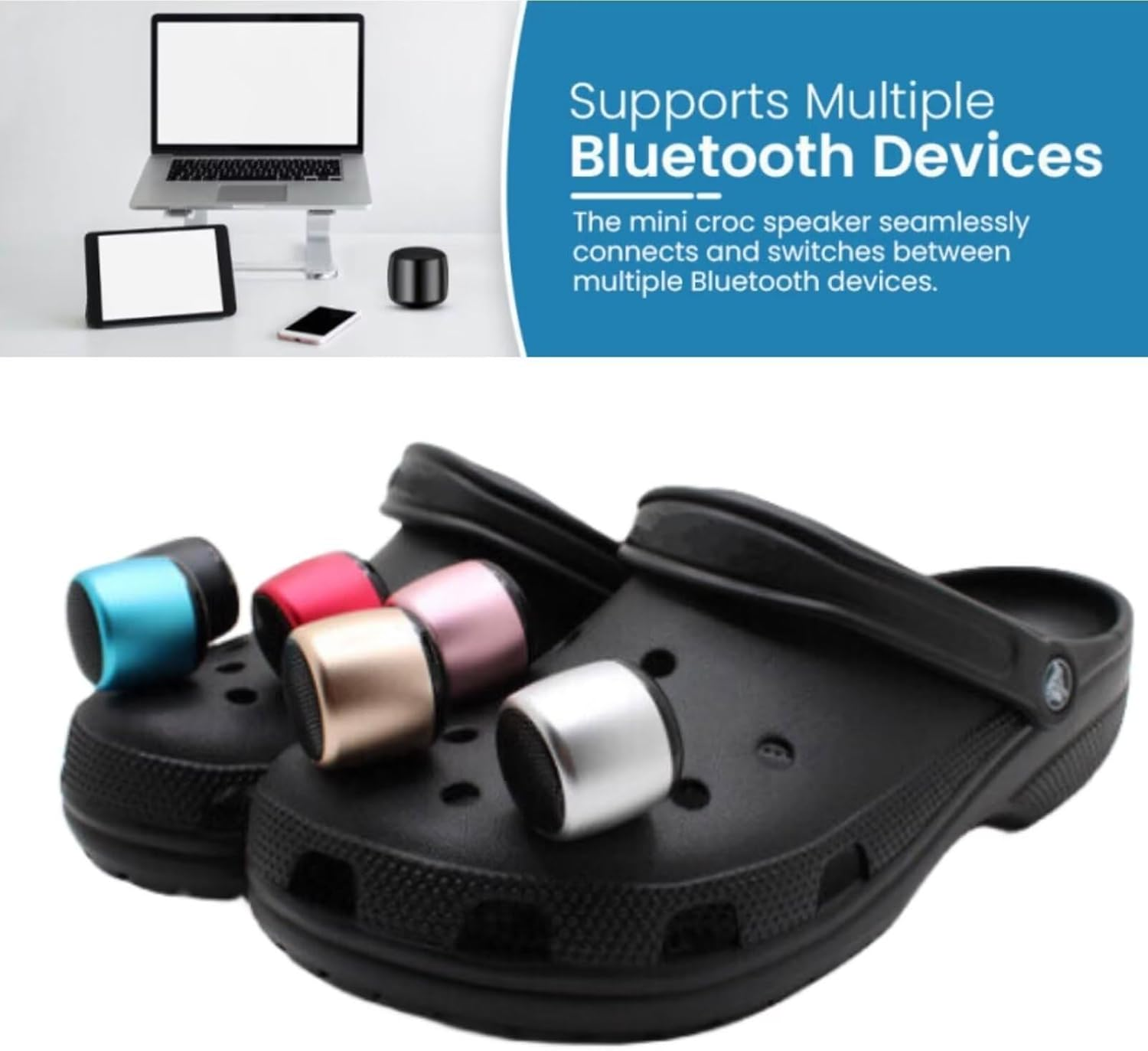 UUEENN Clog Speaker, Mini Speaker for Clog, Halloween Mini Speaker, Bluetooth Clog Charm, Red image number 4