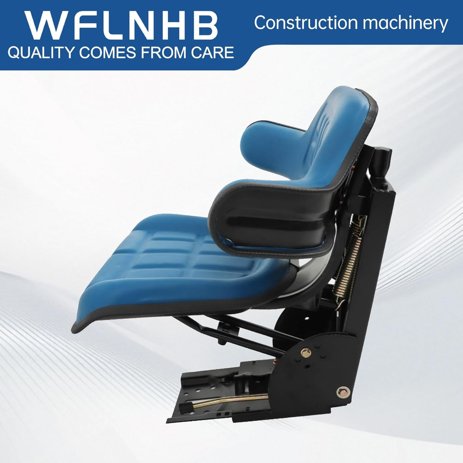 WFLNHB Blue Adjustable Tractor Suspension Seat with Tilt Wrap-Around Style Replacement for New Holland 3000 3010 3300 3400 3600 3610 3900 3930 3910 5000 5100 5600 5610 5900 5910 image number 1