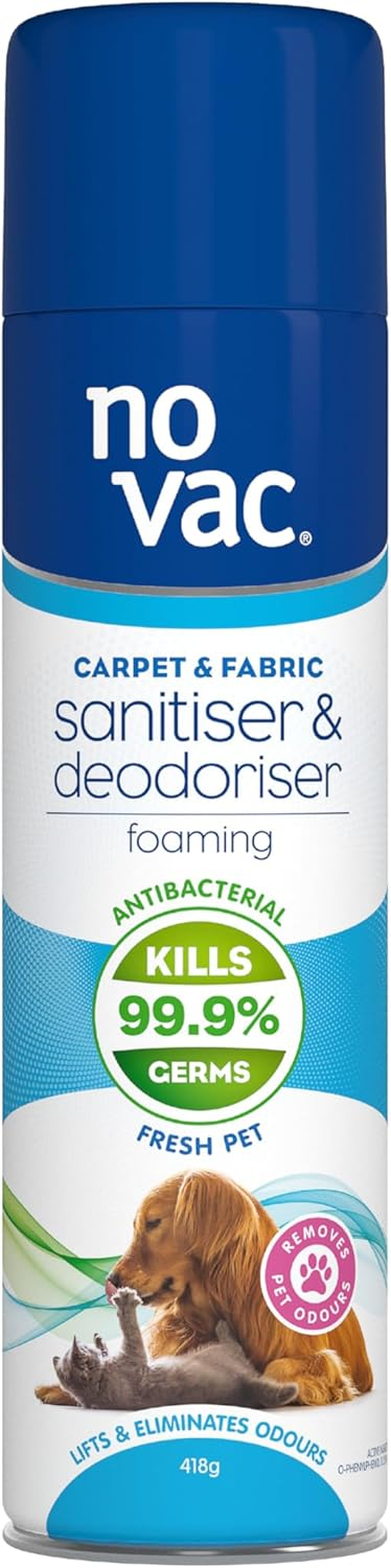 No Vac Fresh Pet Foaming Sanitiser and Deodoriser Spray 418 G image number 6