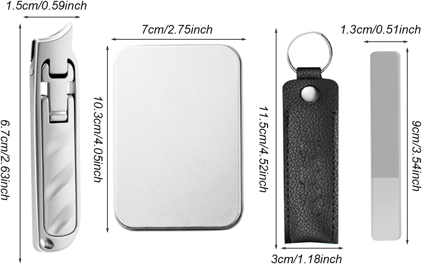 Riaisttd Nail Clipper Set for Women, Oblique Mouth Travel Size Nail Kit, Large Opening Ultra-Thin Stainless Scissors for Little Boys Girls image number 6