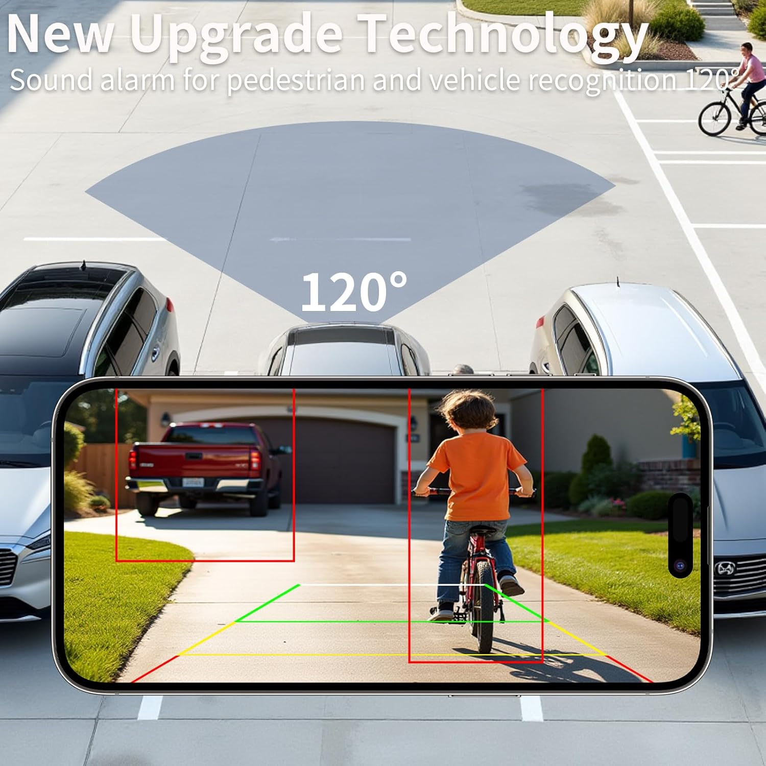 Wifi Solar Wireless Reversing Camera, Magnetic Wireless Reversing Camera with 9600 Mah Rechargeable Battery, 1080P Camera with Waterproof, IR Night Vision, Wide Angle Rear View for Trucks image number 3