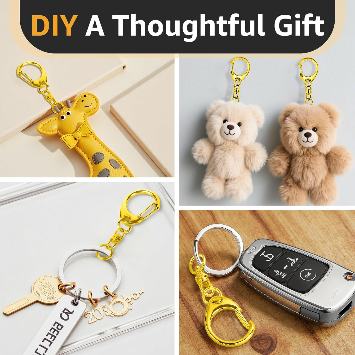 Roctee 50 Pcs Lobster Clasp Key, Keychain Clip, Swivel Clasps Lanyard Snap Hook, DIY Crafts Key Chain, Lobster Claw Clasp (Silver) image number 6