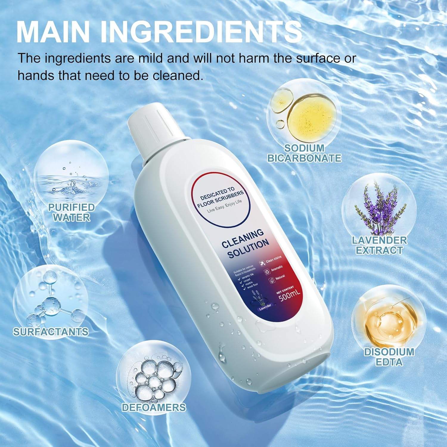 2 Bottle Floor Cleaning Solution Compatible with Tineco, Deep Cleans for Multiple Hard Floors, Suitable with All Robot Vacuums with Mopping and Cordless Wet/Dry Vacuum Mop Cleaner -Lavender image number 4