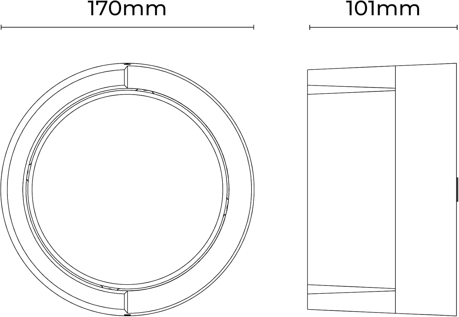 Lexi Lighting Aven round CCT LED Outdoor Wall Light, Small IP65 Waterproof anti Rust LED Wall Lights, 10W Matte Black Modern Wall Mount Exterior Fixtures Circle Cover for Entryway, Front Porch, House image number 3