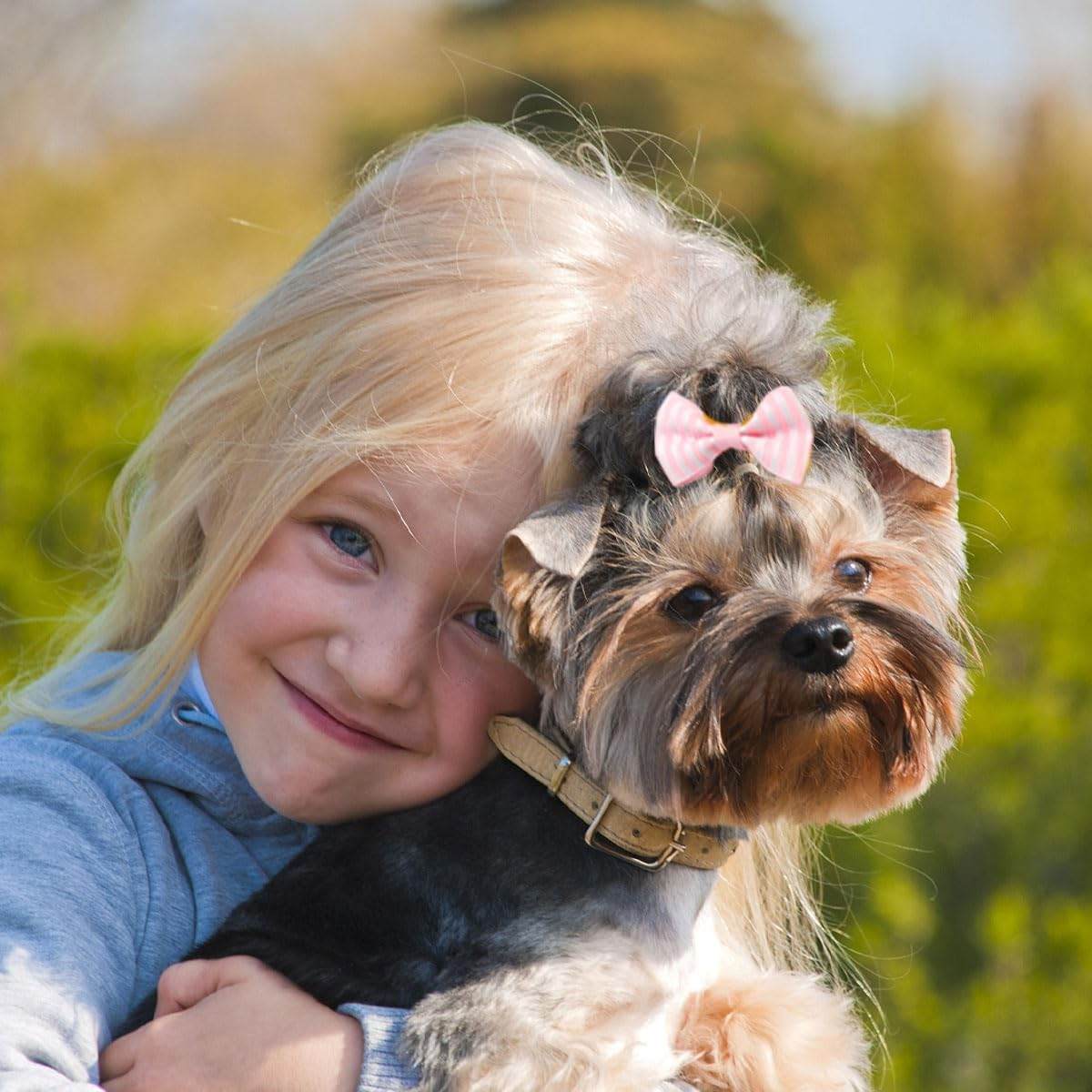 LEEQ Dog Hair Bows - Pet Bowknot Hair Rope with Elastic Band, Pet Dog Hair Bow Accessories for Long Hair Pet Dogs Cats Puppies Random Colour (30 Pieces) image number 5