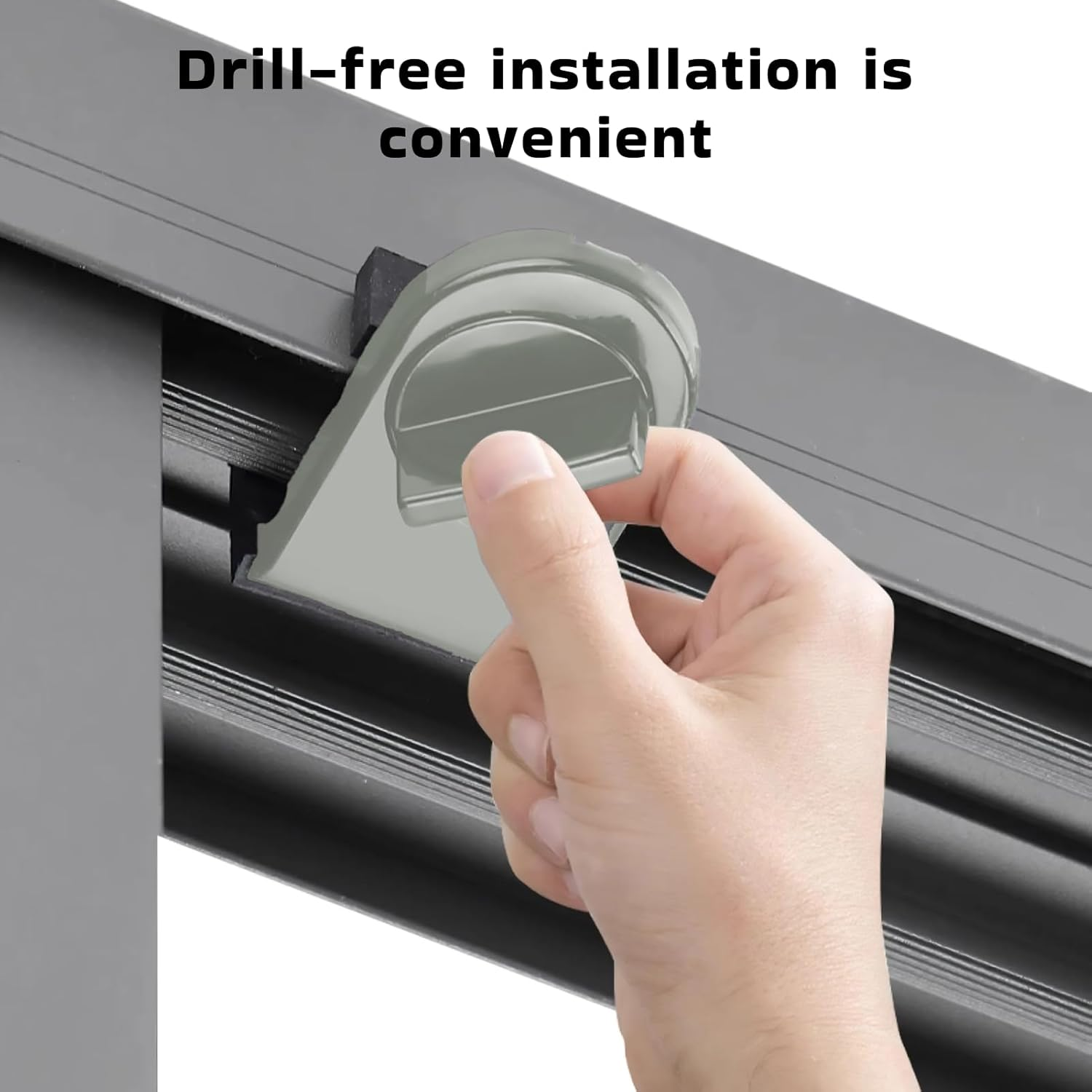 4 Sliding Door Security Locks, Instant Slide Window Track Rail Stoppers for Enhanced Child Safety & Travel Convenience, Tool-Free Installation, Prevents Forced Entry, Reusable & Portable image number 1