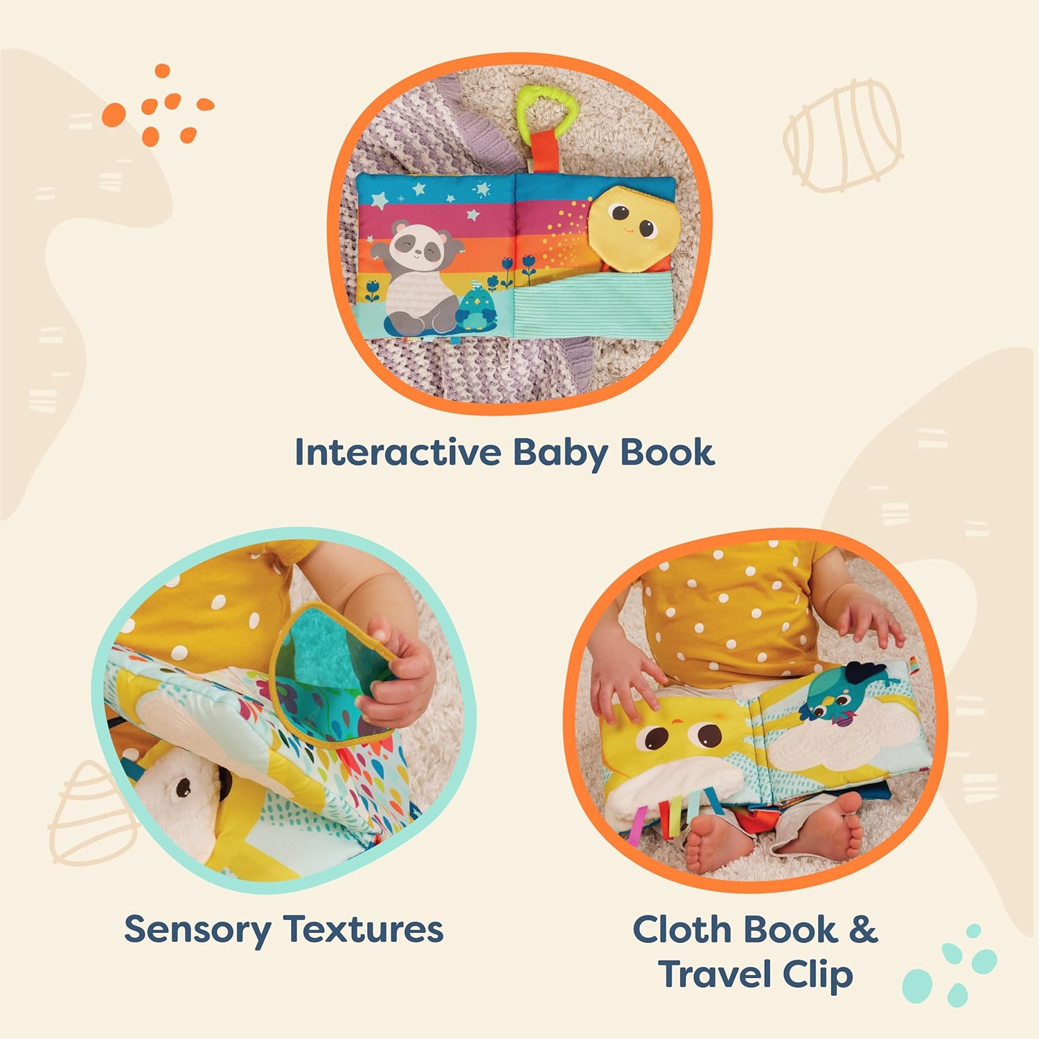 B. Toys &ndash; Interactive Soft Baby Book &ndash; Rainbow Sunshine &ndash; Baby Developmental Toy &ndash; Cloth Book for Babies &ndash; Sensory Features &ndash; 6+ Months