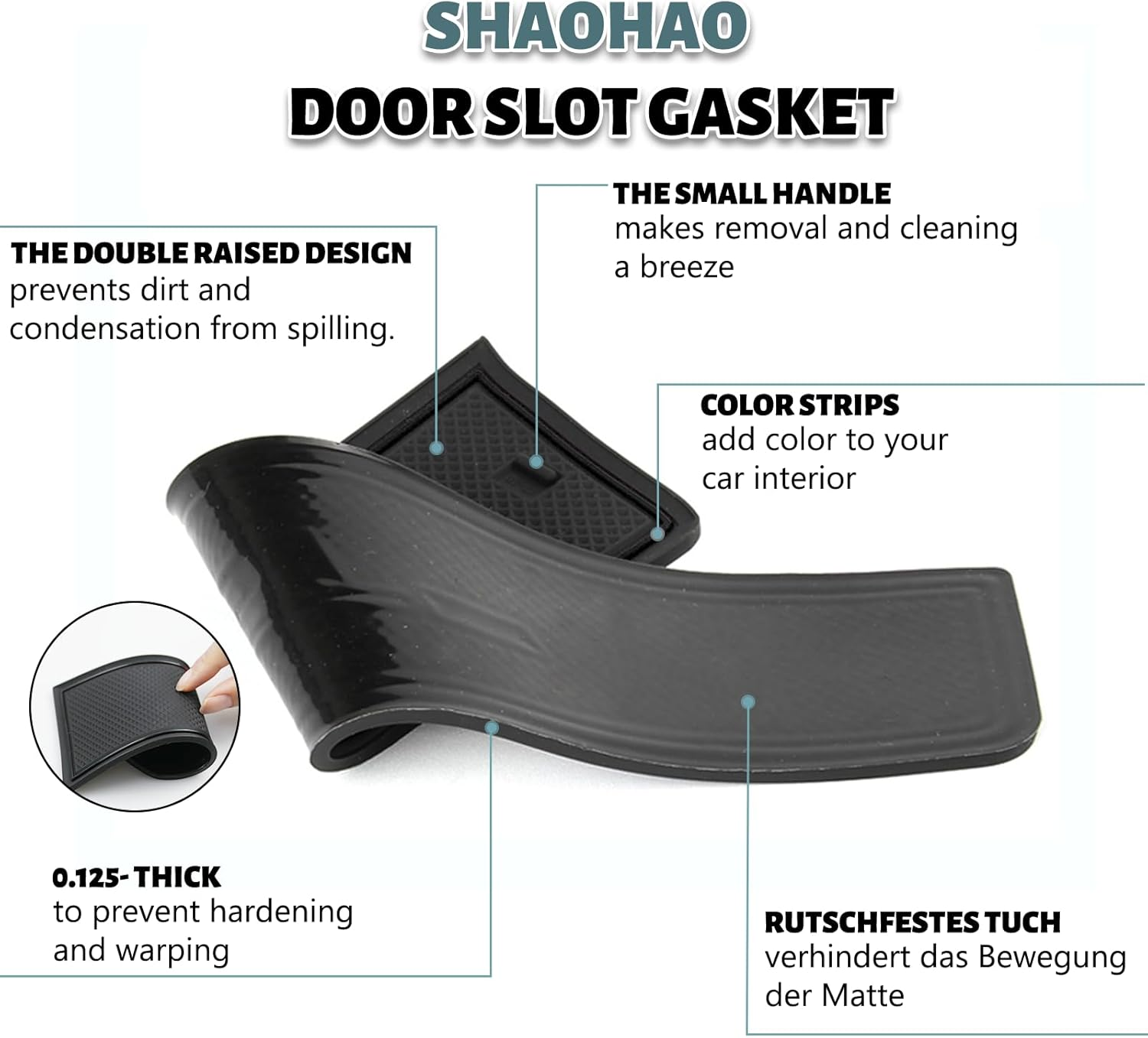 SHAOHAO for Seat Cupra Born 2023 2024 2025 V1 V2 V3 EV E-Boost Rubber Mats Centre Console Non-Slip Mats Drink Holder Mat Door Slot Mat Storage Box Non-Slip Mat Car Accessories Black image number 2