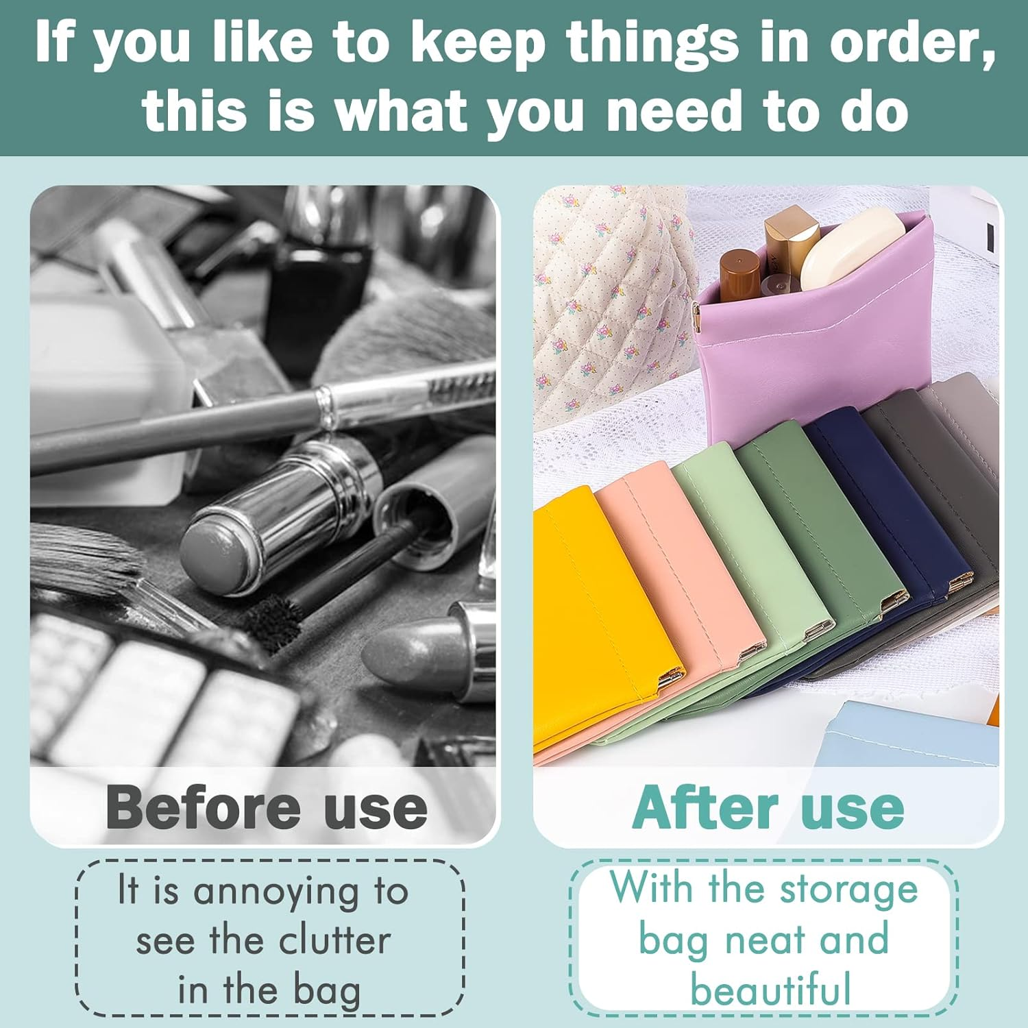 4 Pcs Lambskin Small Makeup Bag for Purse Mini Makeup Pouch Pocket Cosmetic Bag Squeeze Top Portable Travel Makeup Bag for Women Girls Cute Colorful Pouch Aesthetic Gift