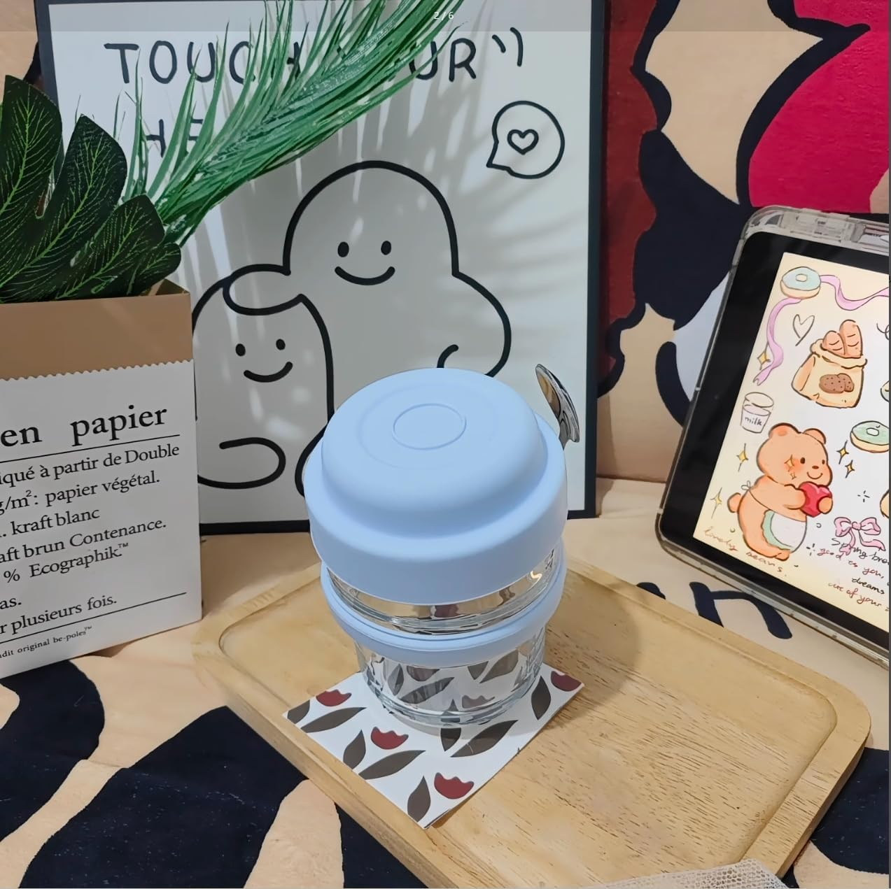 Hmprofocus 4 Pack 15OZ Overnight Oats Glass Containers with Lids and Spoons image number 3