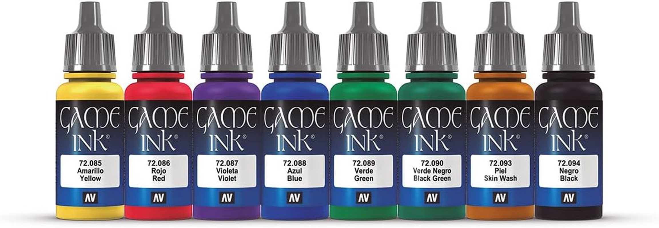 Vallejo Game Ink 8 Colour Set Miniatures 17ML Black