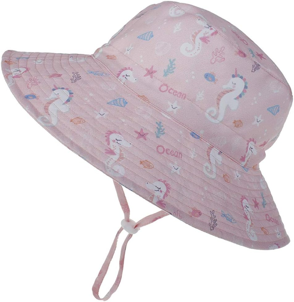 Maxnova Baby Sun Hat Toddler Summer UPF 50+ Baby Girl Bucket Hat Wide Brim Beach Hats for Baby Boys 0-7 Years 2Pack image number 2