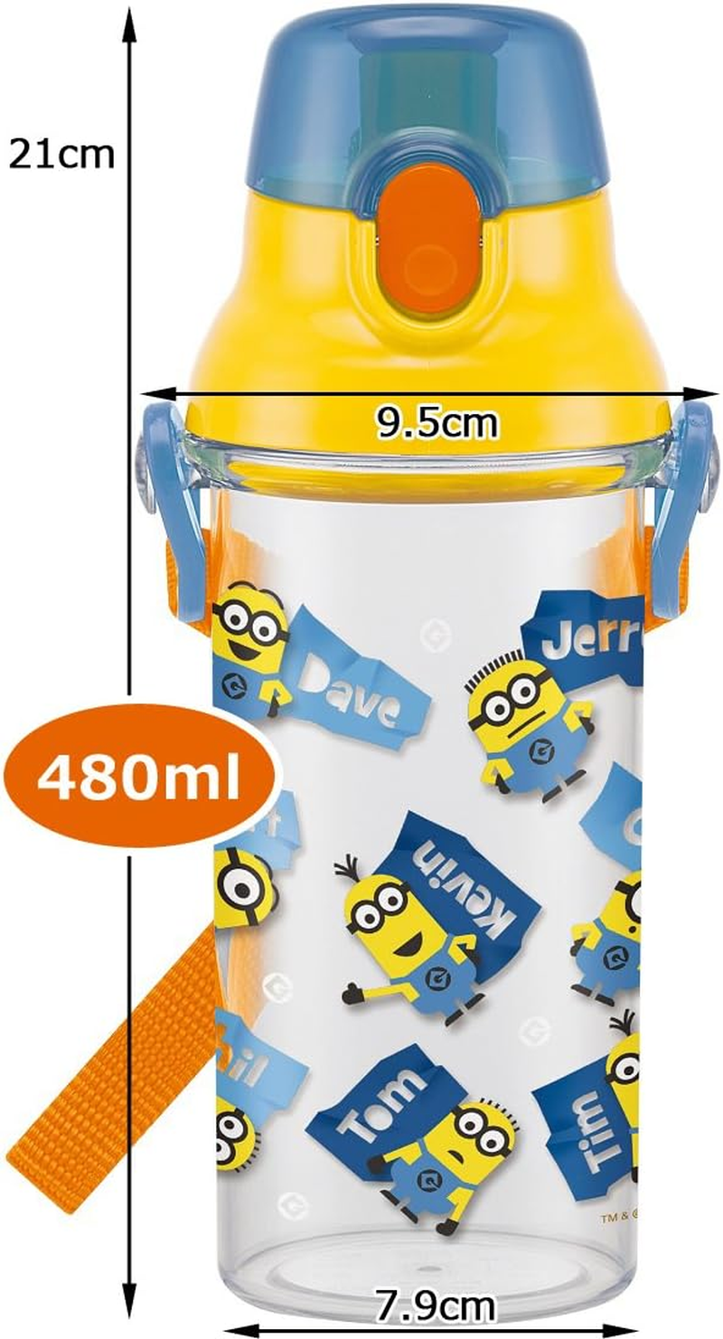 Skater PSB5TR Children'S Water Bottle, Clear Bottle, 16.9 Fl Oz (480 Ml), Minions 18, Made in Japan image number 3