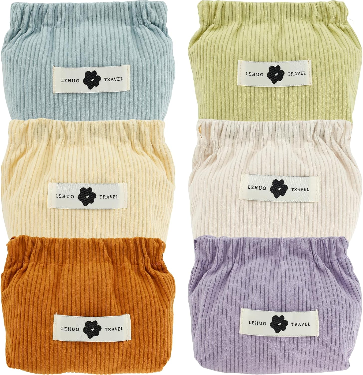 6Pcs Mini Pocket Makeup Bag Travel Corduroy Makeup Pouch Cute Small Cosmetic Bag Squeeze Top Coin Purse Portable Makeup Pouch Travel Purse Organizer Storage for Women Accessories Gift, 6Pcs, Makeup image number 4