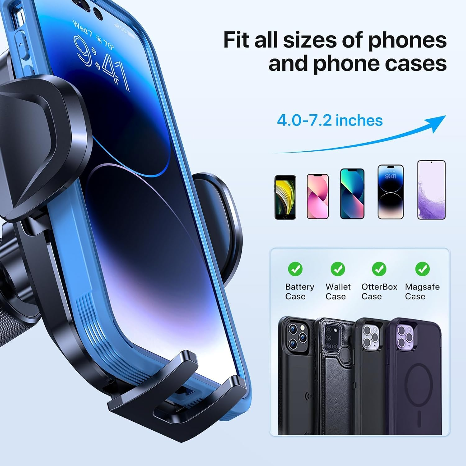 Phone Holder Car Mount for Iphone [Powerful Suction] Phone Mount for Car Dashboard Windshield Air Vent Universal Accessories Automobile Phone Holder for Iphone 15 Pro Max 14 13 XR XS for Samsung image number 1