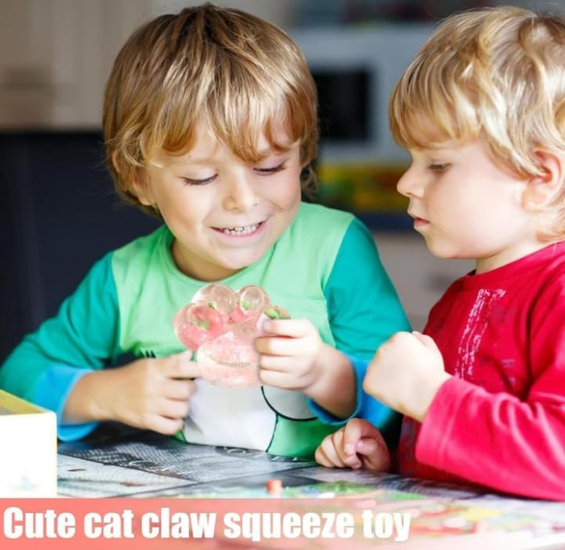 RUOXGZP 2Pcs Cat Paw Squeeze Toys, Silicone Taba Cat Paw Squeeze Fidget Toy, Cute Soft Multicolor Cat Paw Squishys Sensory Toy, Super Soft Squeeze Fidget Toys, for Stress Relief Kids and Adults image number 6