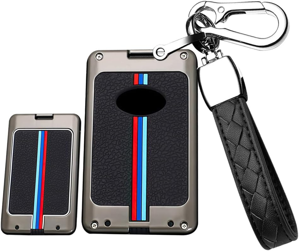 HIBEYO Key Fob Cover for Lexus ES200 ES260 ES300L NX Accessories Alloy+Tpu Material Double Protector Key Shell Cover for Lexus Card Key-B Keychain Black