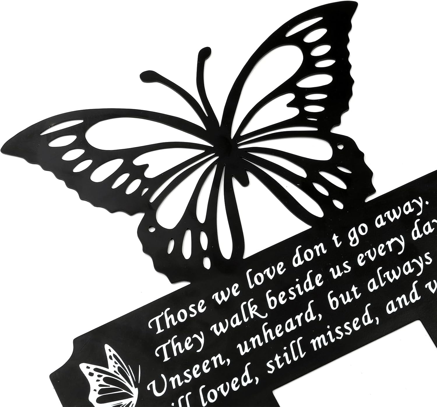 Butterfly Grave Decorations, Mental Butterfly Memorial Stakes Double-Side Memorial Signs for Cemetery Grave Cemetery Decorations for Family Mom Dad Grandparents image number 2