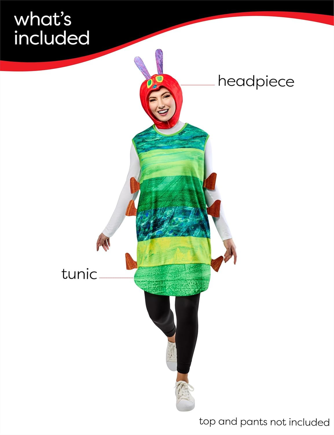 Hungry Caterpillar Tabard Costume for Adults - the Very Hungry Caterpillar - One Size image number 4