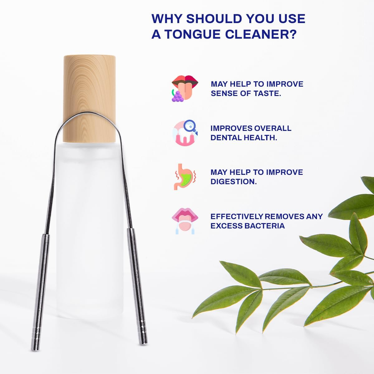 Smile Therapy Stainless Steel Tongue Scraper | U-Shaped Tongue Scraper Safe & Easy to Use Tongue Cleaner for Fresh Breath, a Clean Mouth & Restored Taste | Oral Hygiene Tool image number 6