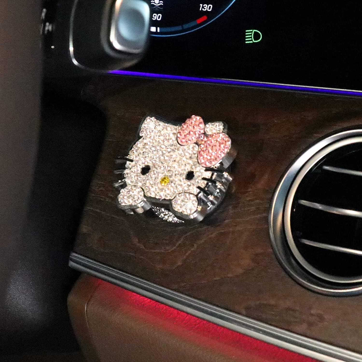 Bling Car Push to Start Button Cover Accessories, Cute Car Accessories for Women, Crystal Rhinestone Car Engine Start Stop Button Cover, Pink Car Decal for Women, Girly Car Decoration Interior Sticker image number 5