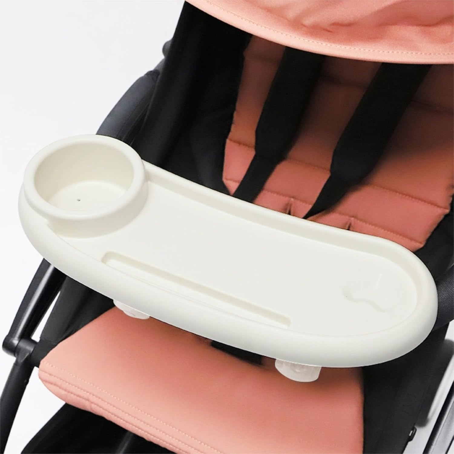 Universal Stroller Snack Tray with Cup Holder, Removable & Adjustable Stroller Organizer for Snacks, Phone, Drinks, Fits Most Prams and Strollers, Multi-Functional Stroller Accessory image number 3