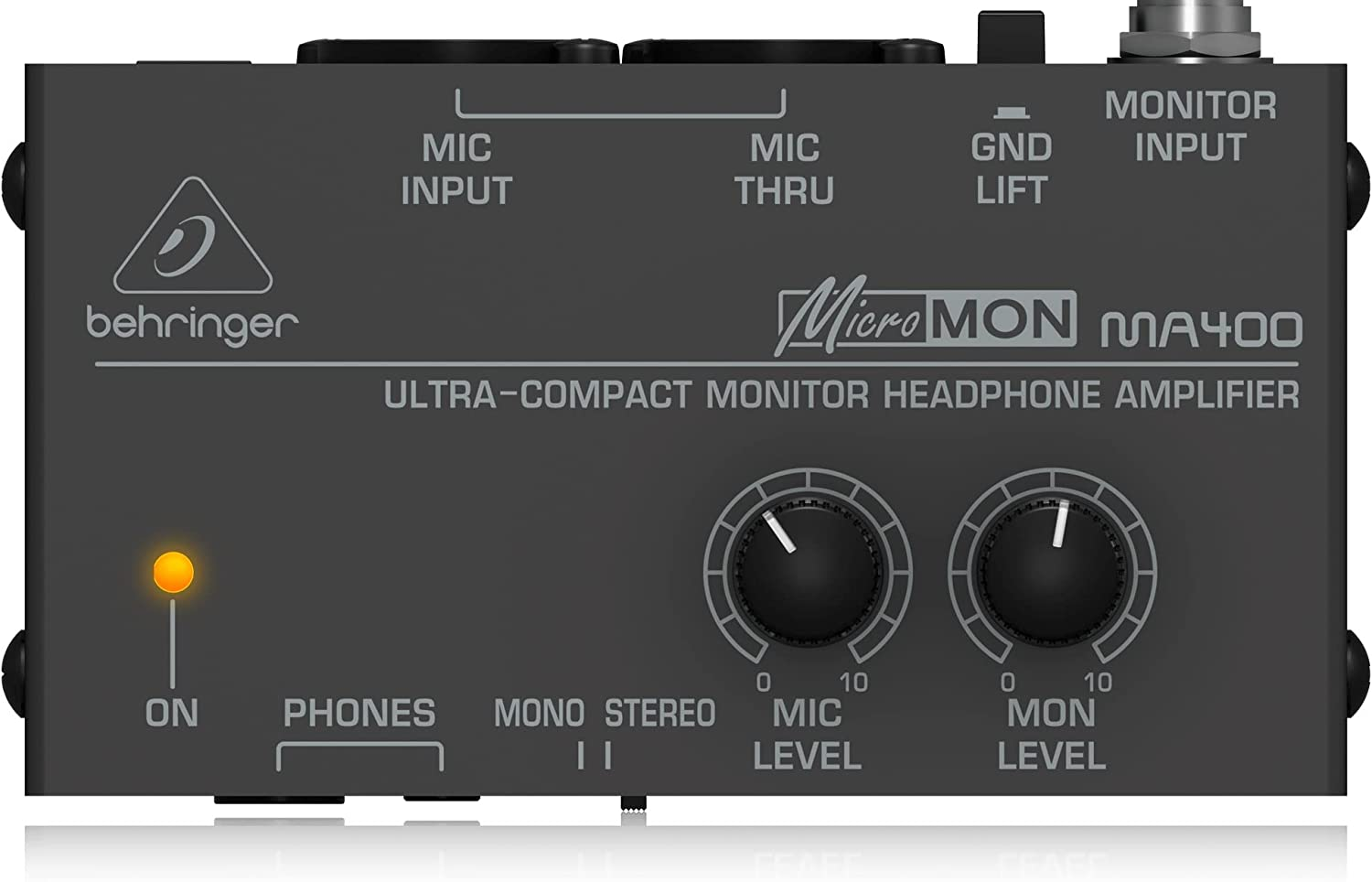Behringer MA400 MA400 Behringer Micromon MA400 Ultra-Compact Monitor Headphone Amplifier, Silver image number 3