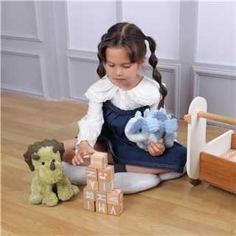 Apricot Lamb Toys Plush Green Dinosaur Triceratops Stuffed Animal Soft Cuddly Perfect for Child (Green Triceratops,9 Inches) image number 2