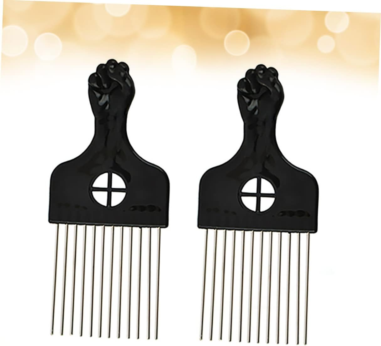 SOESFOUFU 2Pcs Professional Hair Comb Steel Needle Fan Combs Hairdressing Supplies for Styling image number 6