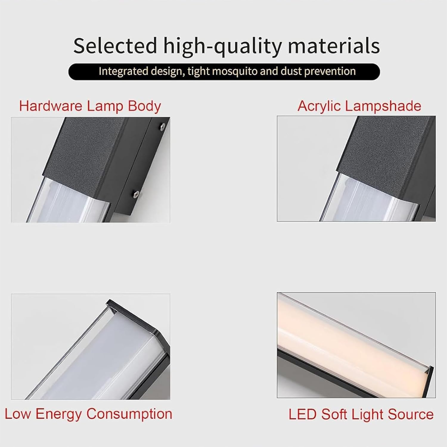 Outdoor LED Long Wall Sconce Modern Acrylic Wall Lights Outside/Indoor Garden Wall Lamps IP65 Waterproof 3000K/4000K/6500K for Hallway Villa Balcony Patio Garage (White Light,150Cm) XXZ