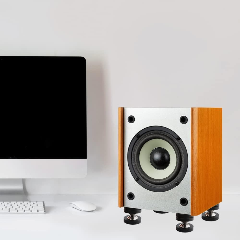 Monosaudio Hifi Speaker Isolation Feet 39X39Mm Speaker Spikes Pads Subwoofer Spikes Amplifier Feet for Audio,Speakers,Subwoofers, Home Theater,Turntable,Dac/Dvd Player(4 Sets, Black) image number 3