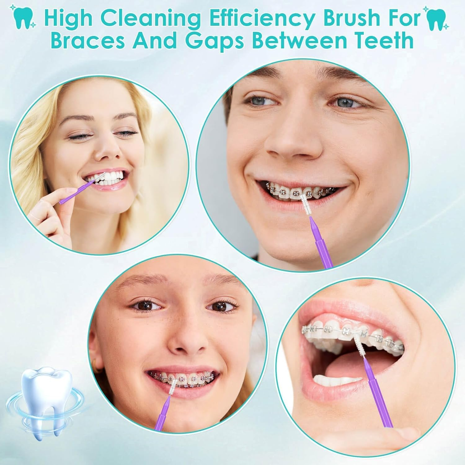 Eyebrow Brush & Eyelash Spoolies 50-Pack Braces Flossers for Cleaner Braces | Disposable Spoolies for Eyebrows, Lash Extensions & Brow Lamination | Dental for Braces Oral Cleaning