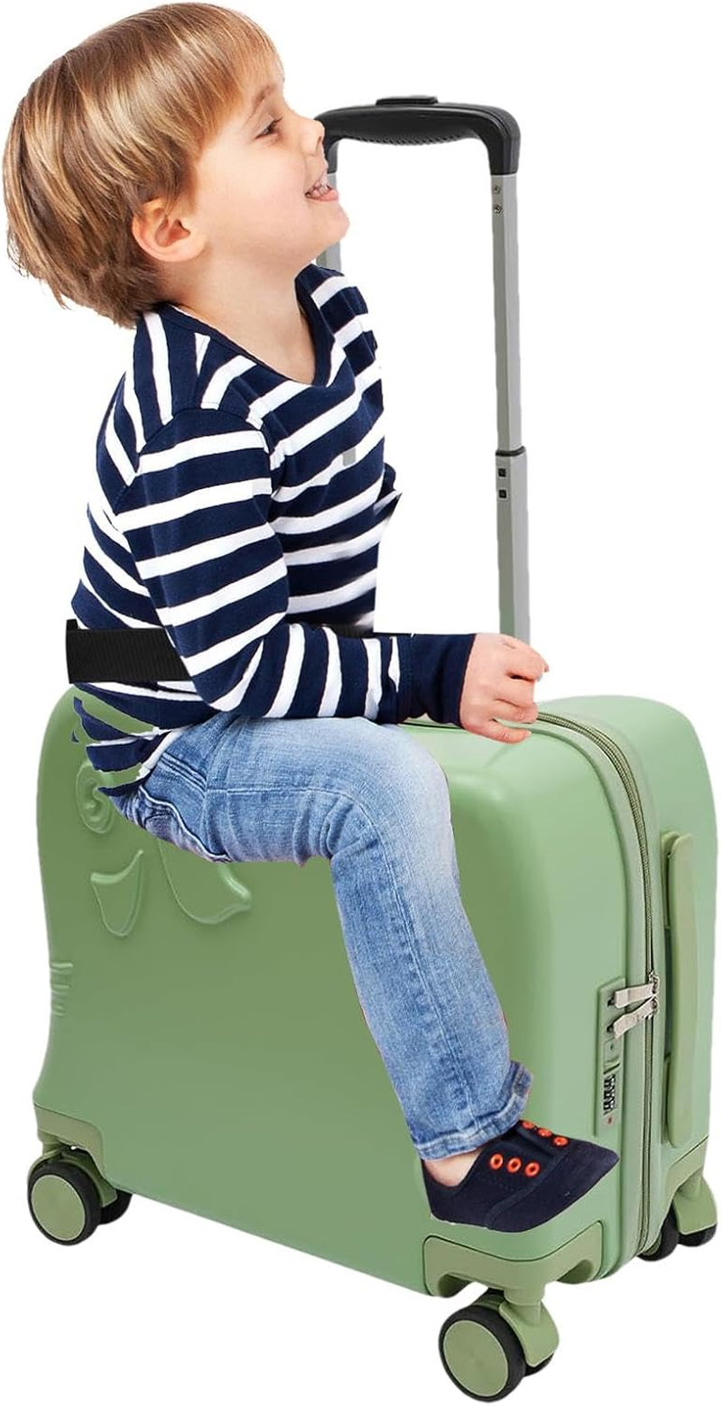 G&eacute;n&eacute;rique Kids Suitcase | Children'S Luggage | Multipurpose Kids Rolling Luggage, Kids Carry on Luggage with Wheels, Colorful Kids Carry on Suitcase for Boys & Girls, Travel & Family Vacations, Dark - Black image number 7