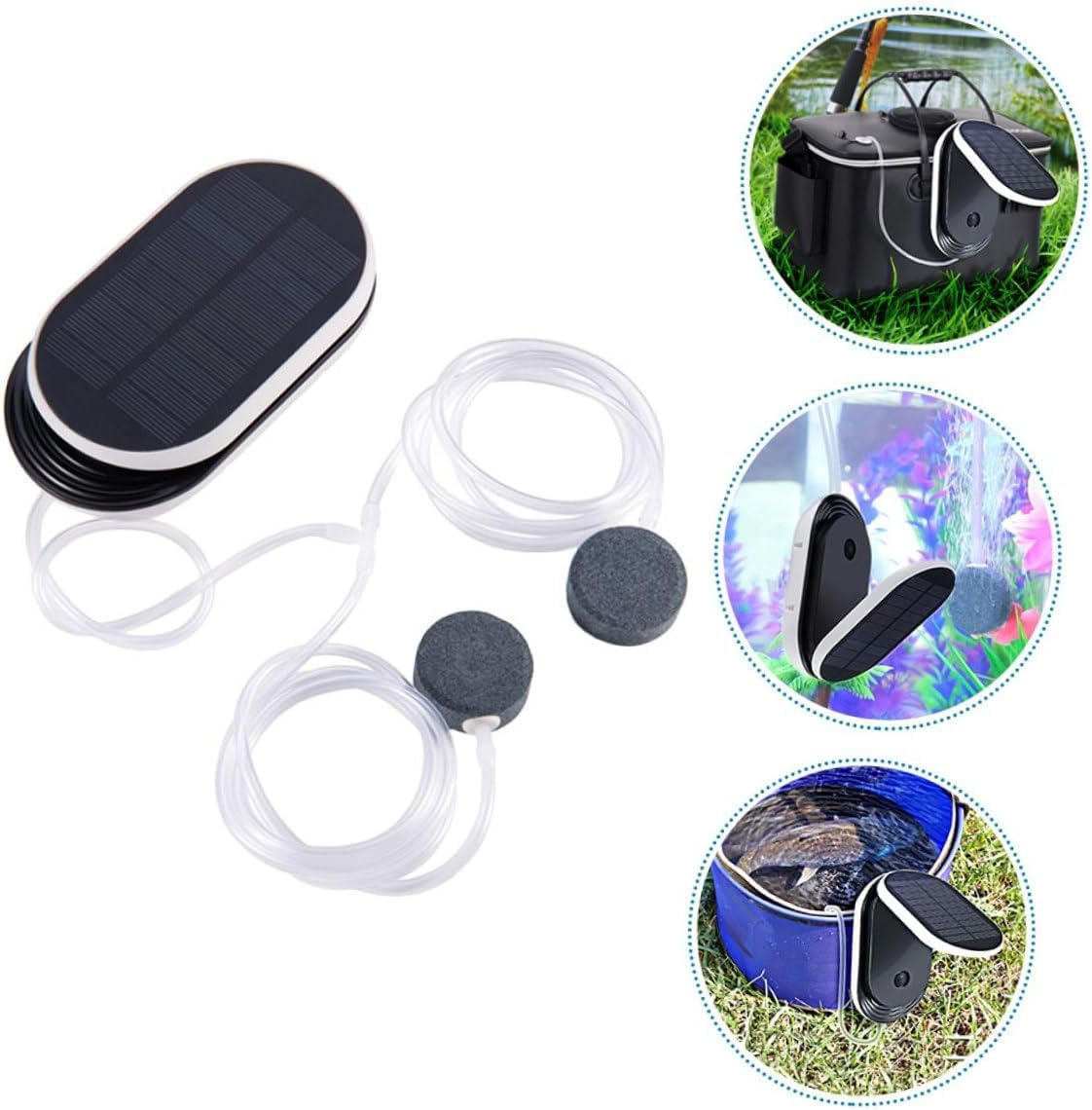 Solar Oxygen Aerator with Pure Copper Core and Built Lithium Battery Portable Aeration Pump for Outdoor Fish Tanks and Aquariums Low Noise Sun Powered Oxygenation Tool for Garden image number 1