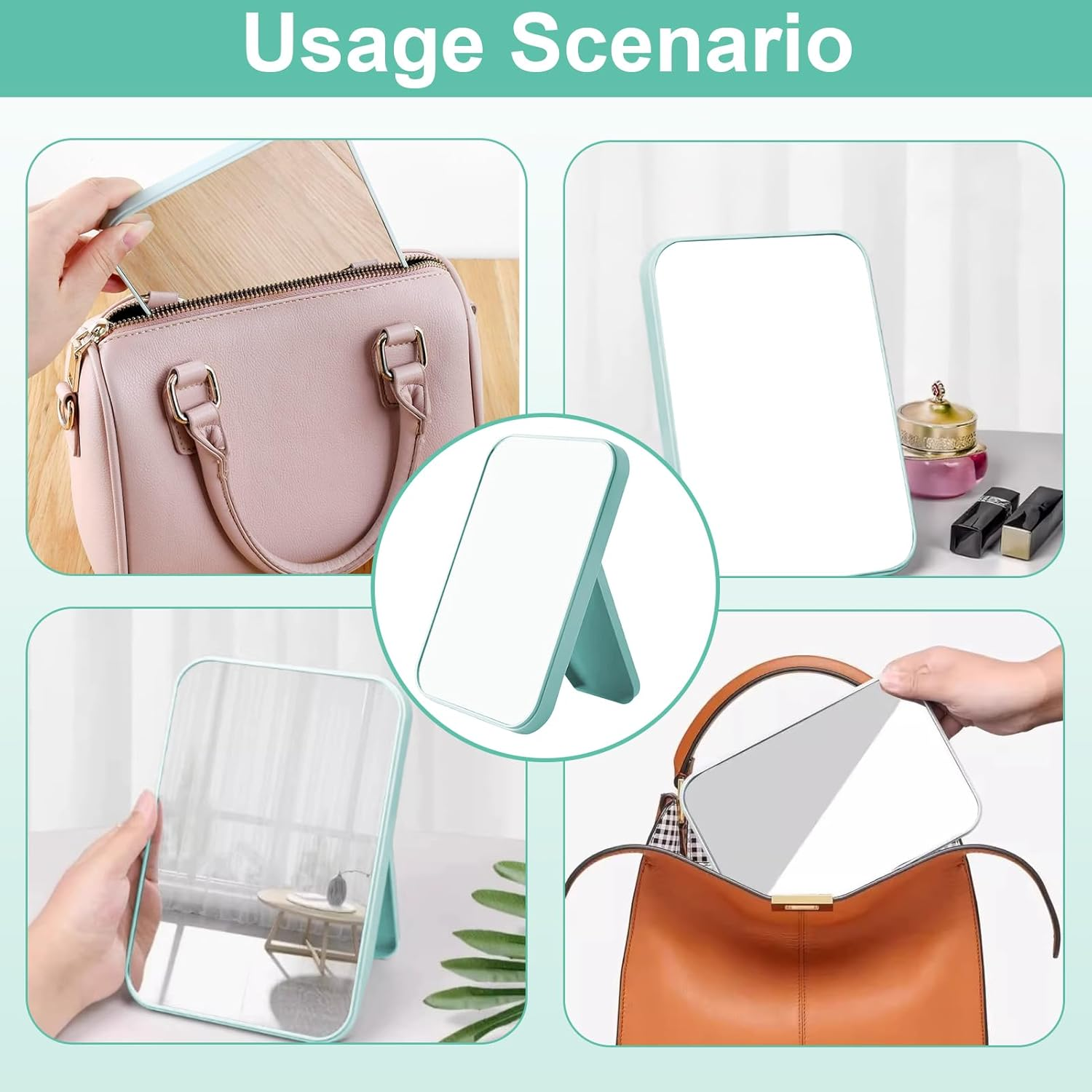 Bushhaven Premium Tabletop Mirror with Foldable Stand - Super HD Anti-Distortion Glass for Flawless Makeup, Perfect for Bathroom & Vanity Use, Ideal for Travel & Home Beauty Routine image number 4