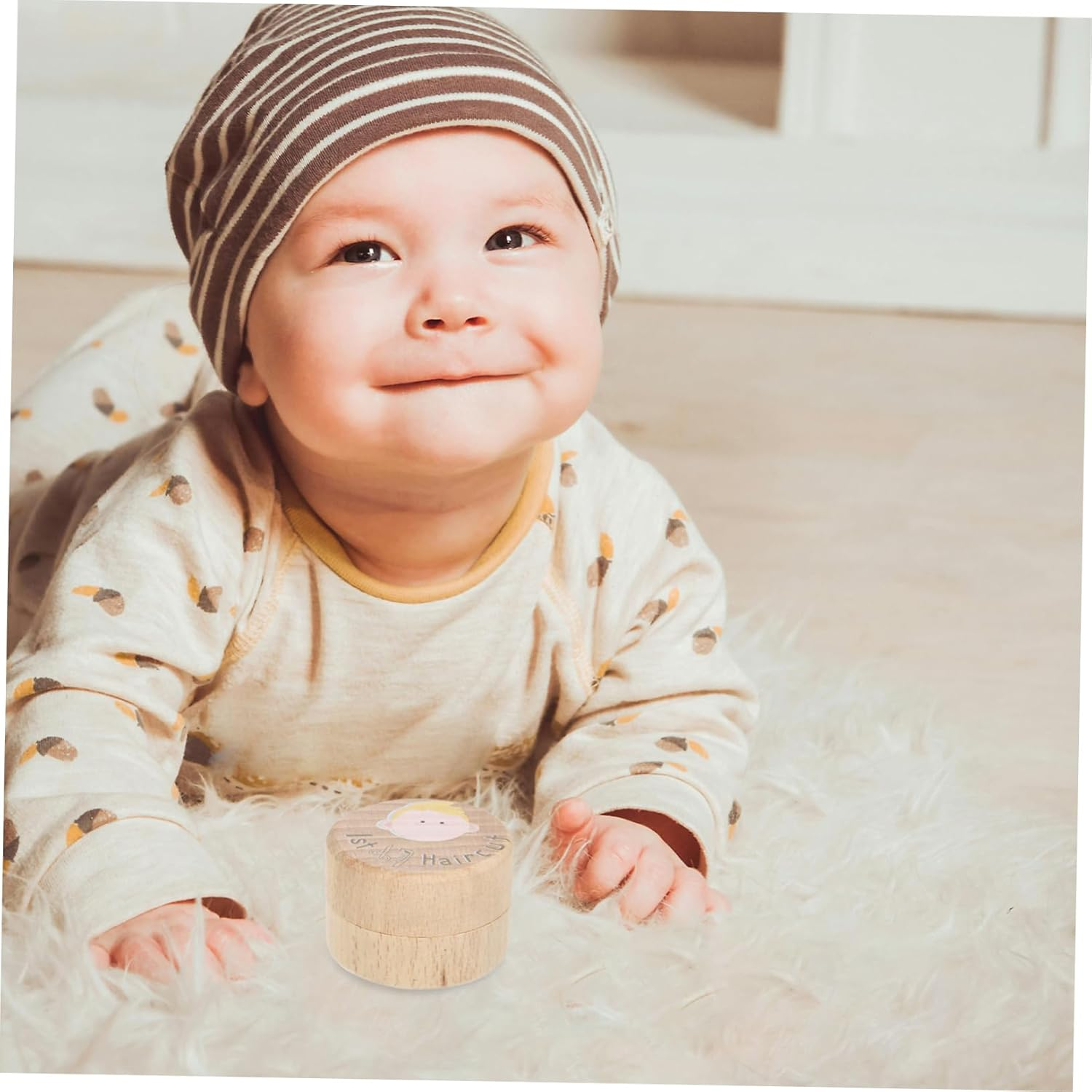 Haircut Box for Boys and Girls Boy Keepsake Box Wooden Hair Storage Design image number 6