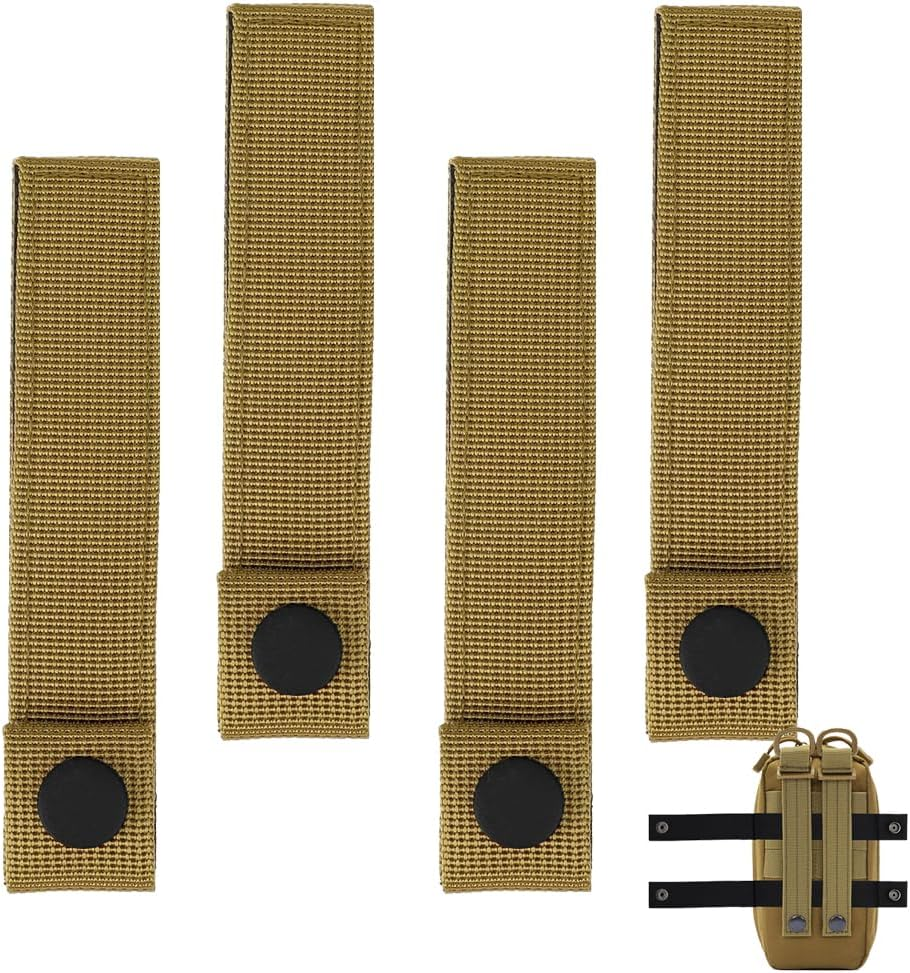 Tactical Molle Webbing Straps,Reusable Molle Webbing Straps, Attachment Snap Strap, Nylon Thumb Snap Straps Molle Adapter Straps for Backpack, Molle Panel Connectors Suitable for Men Women