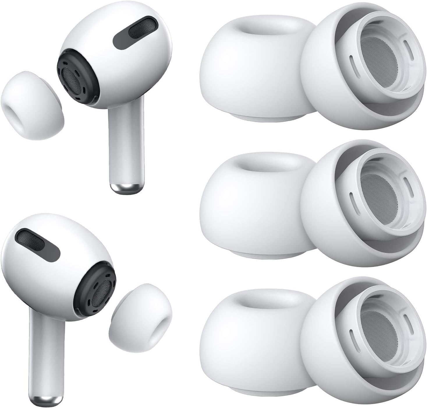 Enstphjoy 3 Pair Replacement Ear Tips for Airpods Pro 2Nd/1St Generation,Noise Reduction with Dust Guard Screen, Silicone (S/M/L) image number 4