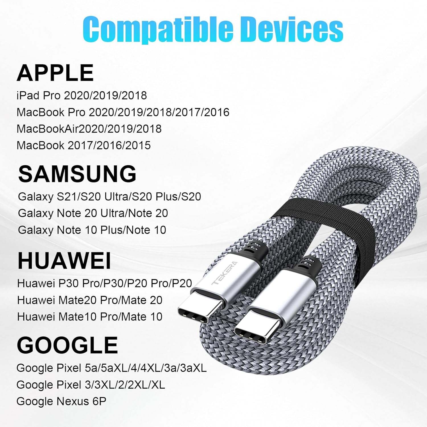 USB C to USB C Cable 8M, 60W USBC to USBC Cable PD Fast Charging Type C Cable USB C Charger Cable (60W (26.2FT/8M)) image number 1