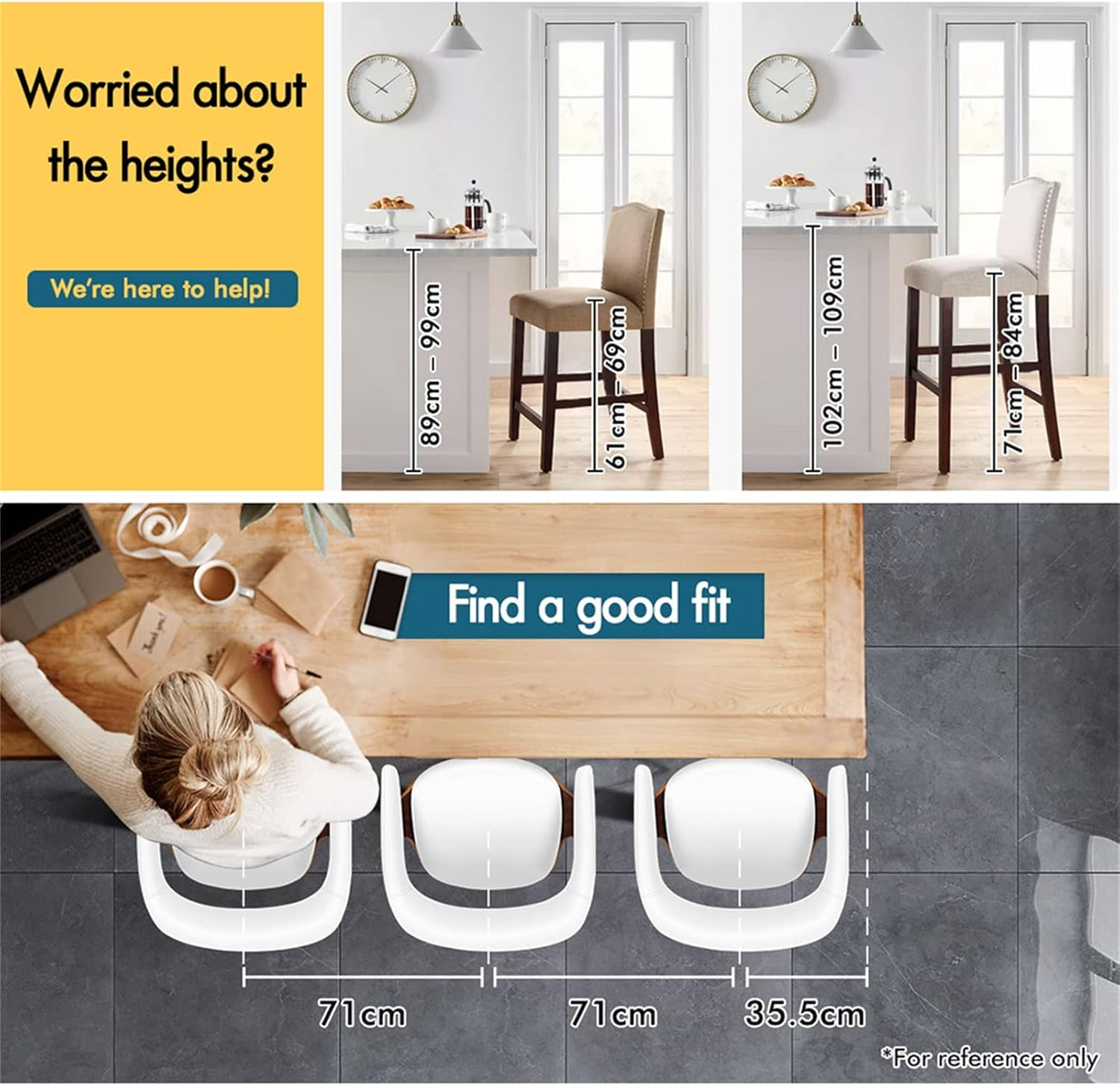 ALFORDSON Bar Stool Adjustable Kitchen Barstool Joan Swivel Counter Dining Chair in 61-82Cm Seat Height with Anti-Slip Floor Protector Barstool Furniture for Home Bar Countertop (White) image number 2