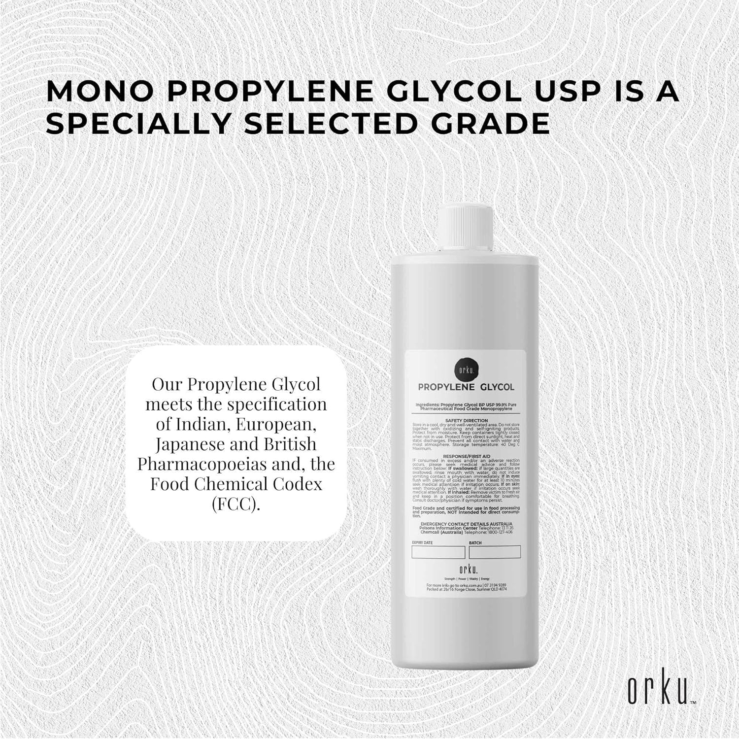 250Ml Propylene Glycol BP USP 99.9% Pharmaceutical Food Grade Monopropylene image number 1