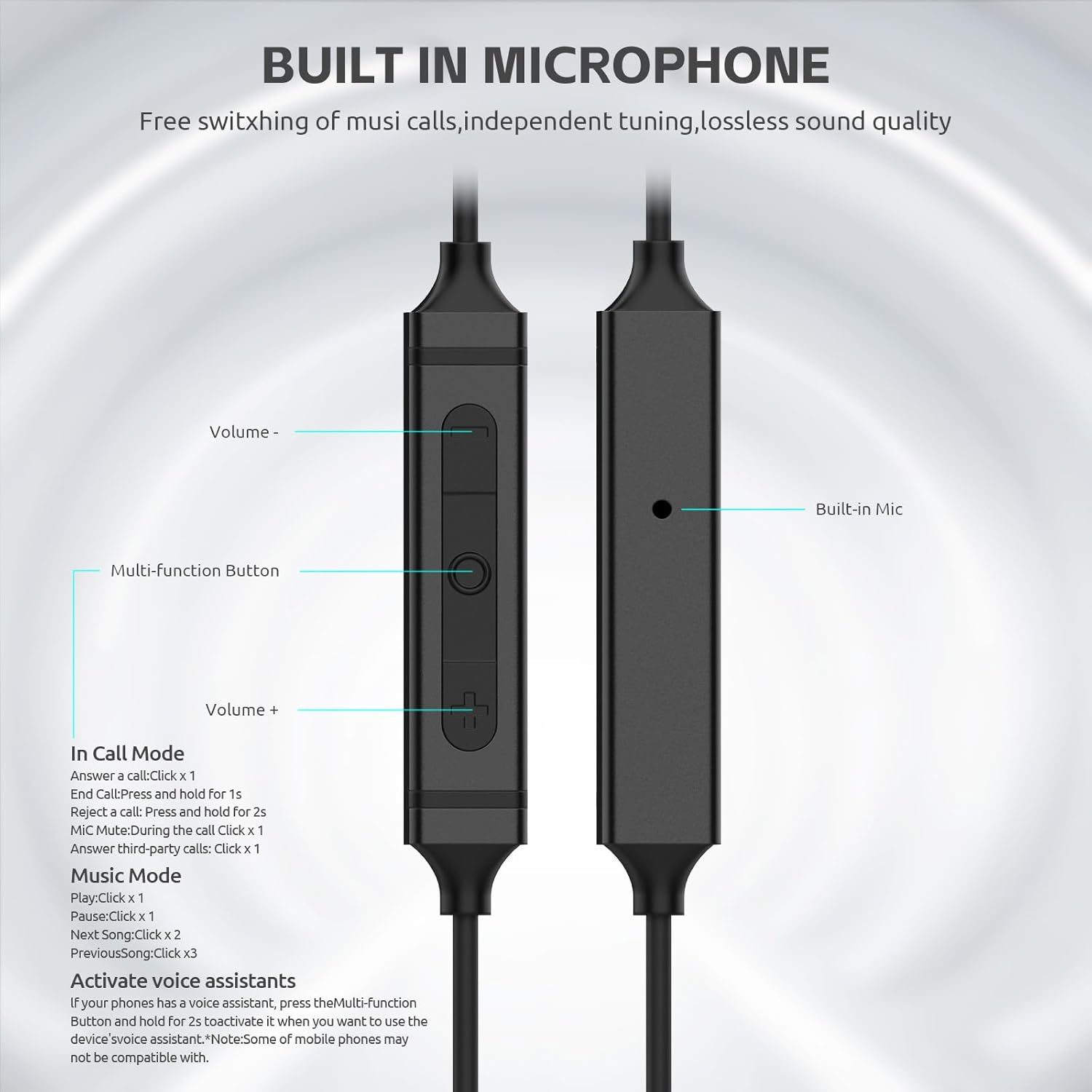 USB C Headphones for Iphone 15 16 Pro,For Samsung S20-S23 A53 A54 Type C Wired Earbuds,Built-In Microphone Hi-Fi Bass Earphones,4.9Ft Long Cord Magnetic In-Ear Ear Buds with 6 Ear Tips(Black)