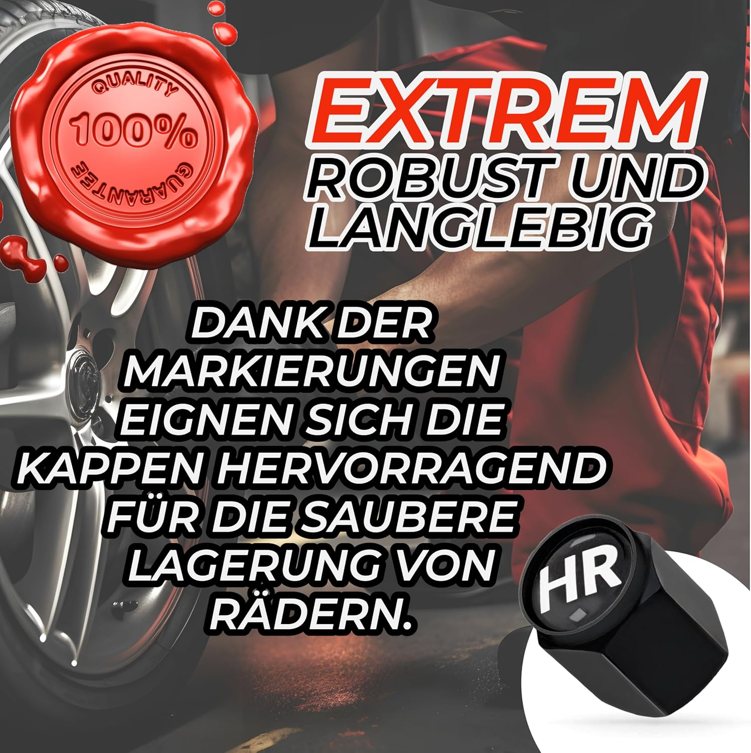 ZLIP&reg; Valve Caps Made of Aluminium, Set of 16 with Seal for Marking Winter Tyres and Summer Tyres for Cars, Suvs, Etc. Valve Cover Set for 4 Tyre Sets, Valve Cover, Wheel Valve Caps, Valve Cap image number 1