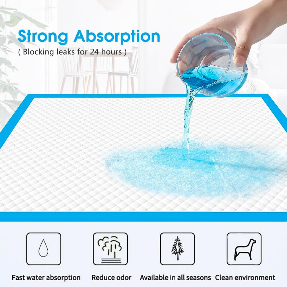 Felic Pet Training Dog Pee Pads 60X60Cm, 100-Count Thicken 6-Layer Leak-Proof and Super Absorbent Dog Pee Pads Disposable Fast Drying Pee Mats for Puppies Dogs Cats Rabbits Pets (1Pack-100Pcs) image number 1