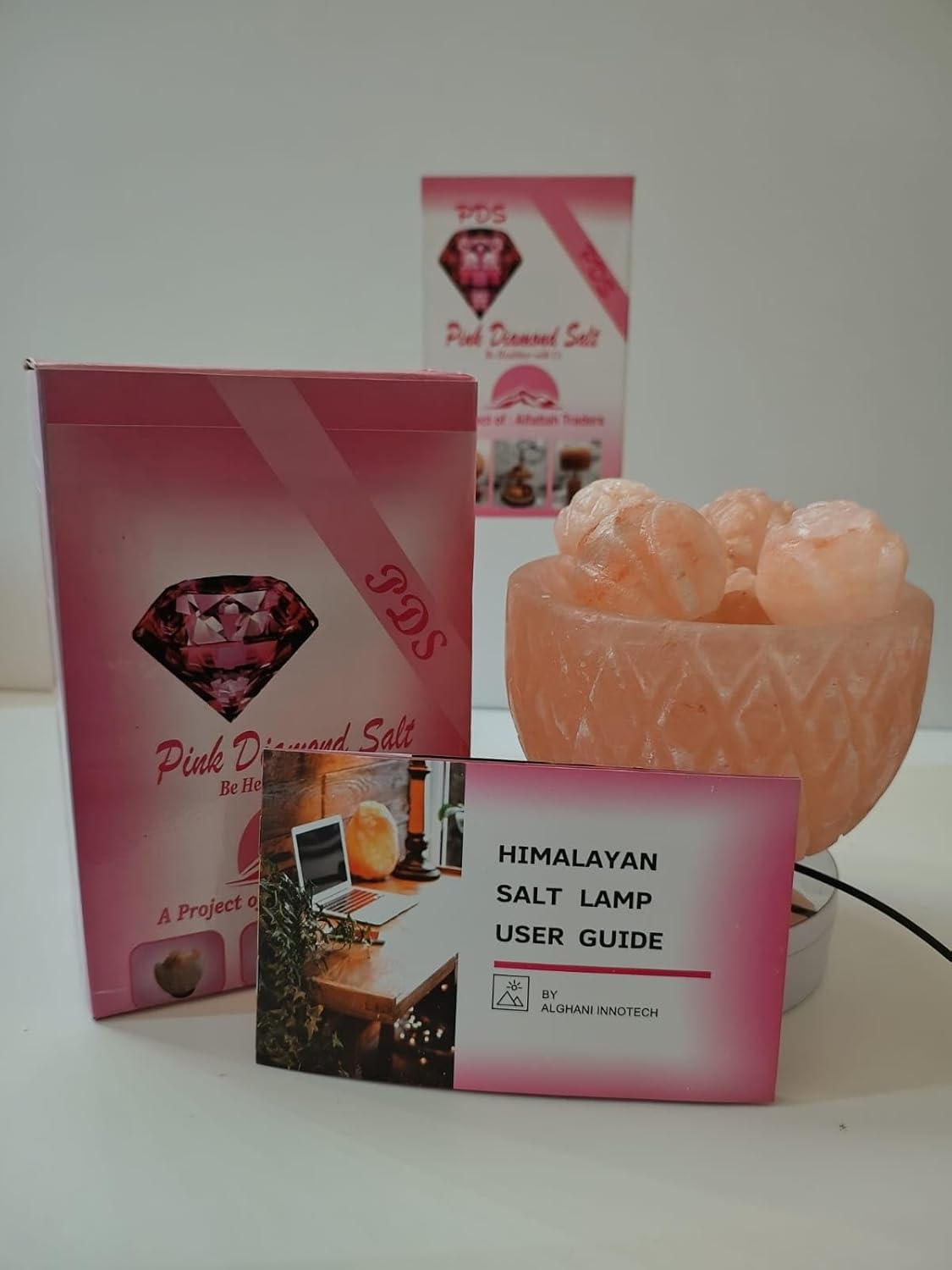 3-4 KG Himalayan Premium Multi Colour Pineappple Fire Bowl Salt Lamp 100% Authentic, Beautifully Hand Crafted Pineappple Fire Bowl Salt Lamp Comes with Complete image number 5