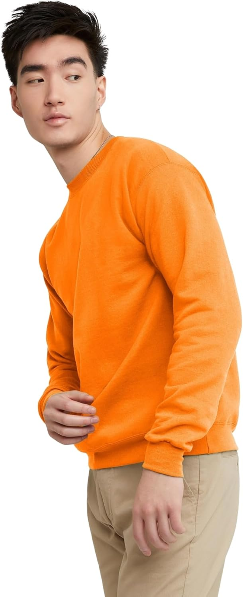 Hanes Men'S Ecosmart Hoodie, Midweight Fleece Sweatshirt, Pullover Hooded Sweatshirt for Men, Safety Orange - 1 Pack, 3X-Large image number 2